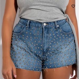 Akita Studded Jean Shorts